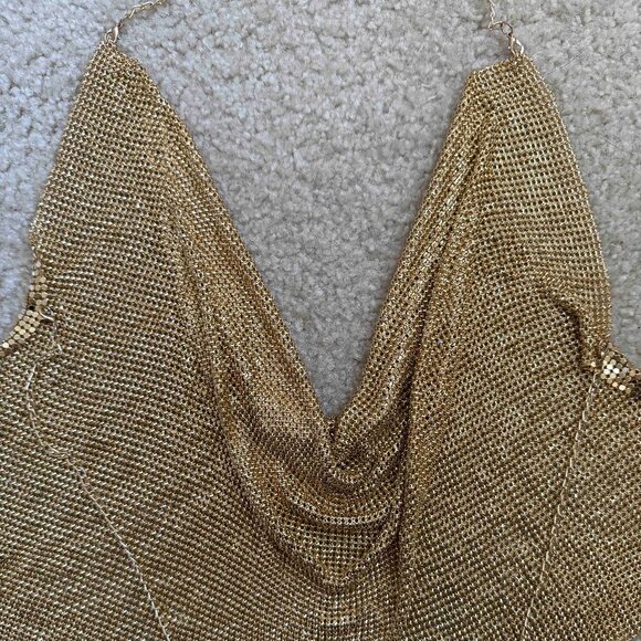 Gold Chainmail Backless Top - Picture 2 of 2